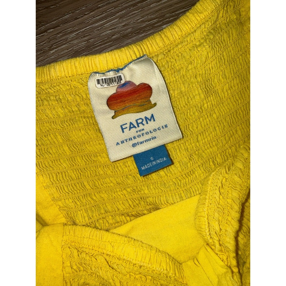 Farm Rio Flutter Sweetheart Neck Butter Yellow Cut Out Bandeau Midi Dress Size S - Picture 8 of 10